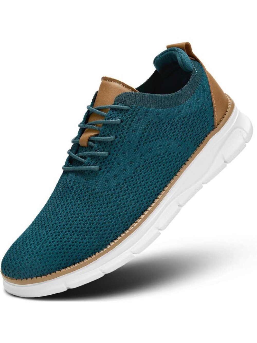 Men's Turquoise Lightweight Soft Sole Lace Up Non-Slip Business Casual Sneakers